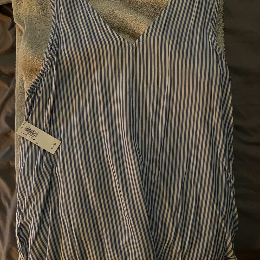 Old Navy Blue and White Striped Camisole